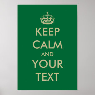 Green keep calm poster template Customizable