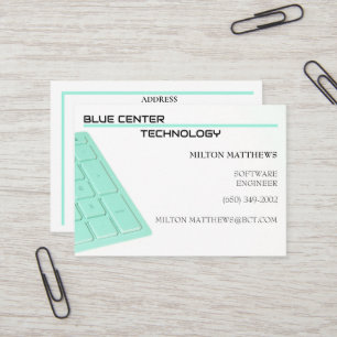  Green Keyboard Information Technology Business Card
