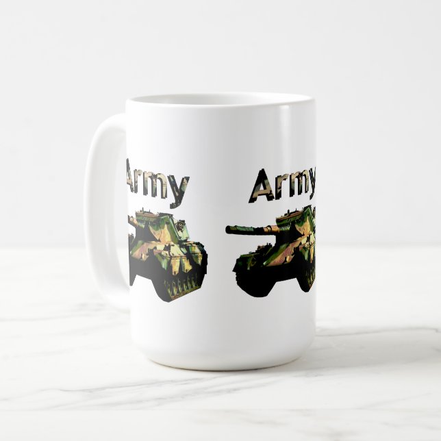 Green Khaki Army Tank, Coffee Mug (Front Left)