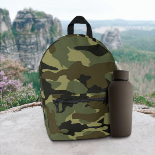 Green Khaki Green Military Camo Pattern Design  Printed Backpack
