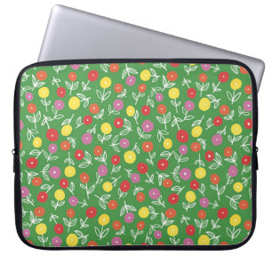 Green Kids Floral Ditsy Laptop Sleeve