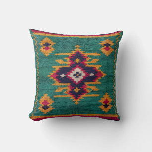 Green Kilim Throw Pillows: Artisan Craftsmanship  Pillow