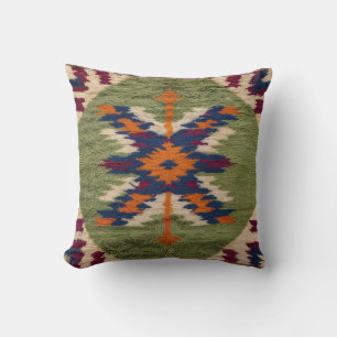 Green Kilim Throw Pillows: Timeless Decor for Mode Throw Pillow