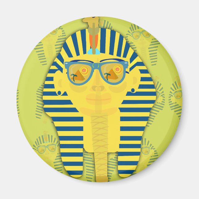 Green King Tut with Sunglasses Magnet (Front)