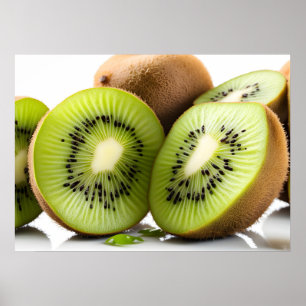 Green kiwi fruit poster