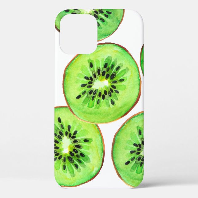 Green Kiwi Fruit Watercolor Set Case-Mate iPhone Case (Back)
