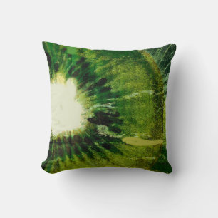 Green Kiwi Tie Dye Throw Pillow