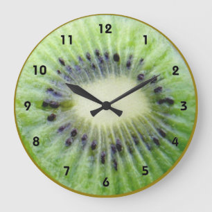 Green Kiwi wall Clock with numbers