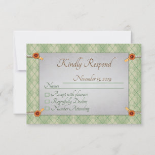 Green Knit Baby Shower RSVP Card