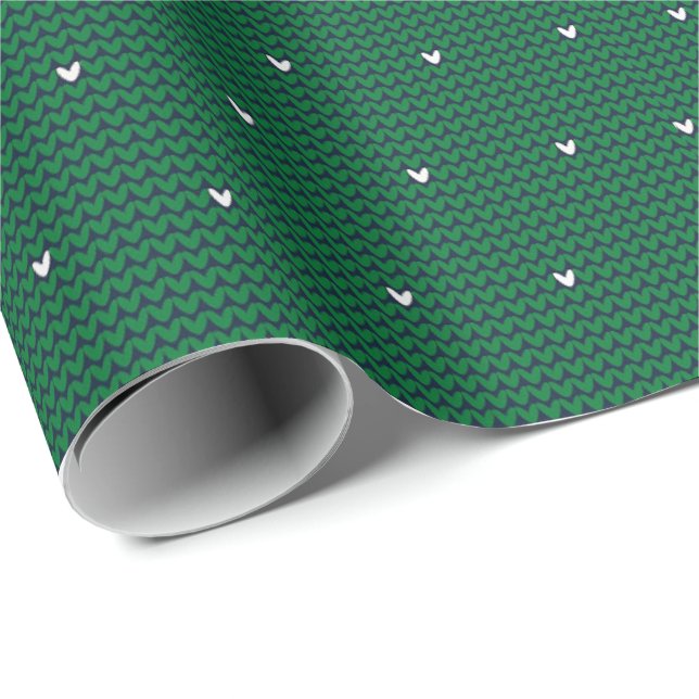 Green Knit Design  Wrapping Paper (Roll Corner)