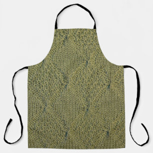 Green knitted fabric: close-up texture apron