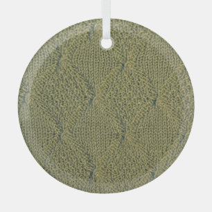 Green knitted fabric: close-up texture glass ornament
