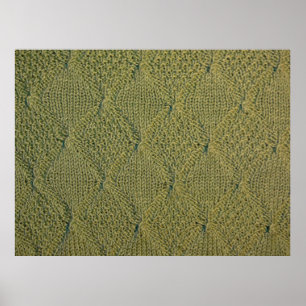 green knitted fabric, knitted texture green fabric poster
