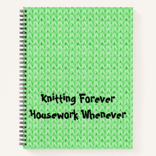 Green Knitted Texture Spiral Notebook