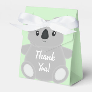 Green Koala Bear Baby Shower Favor Box