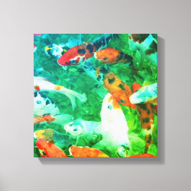 Green Koi Pond Canvas Print (Front)