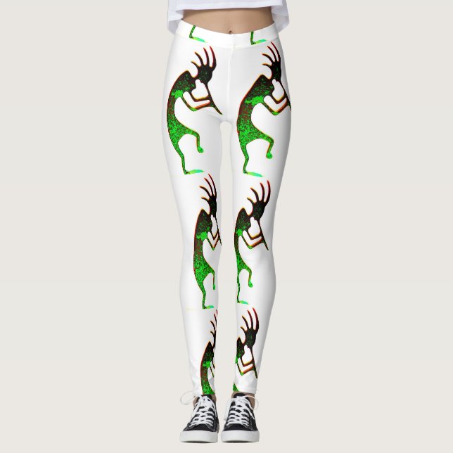 green kokopelli black leggings (Front)