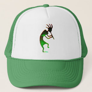 green kokopelli hat