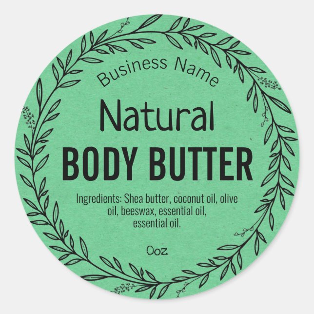Green Labels For Natural Organic Product (Front)