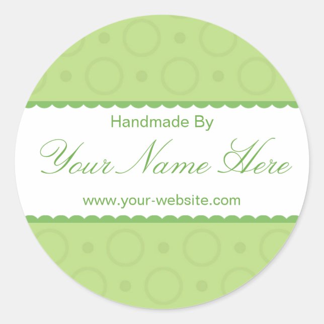 Green Lace Handmade By Personalized Stickers (Front)