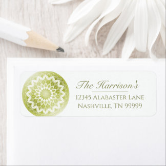 Green Lace Mandala Wedding Address