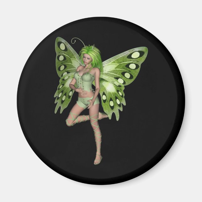 Green Lady Fairy 8 - 3D Fantasy Art - Magnet (Front)