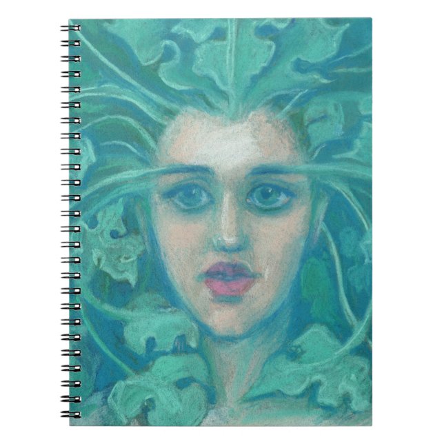 Green Lady / Forest Queen, fantasy art Notebook (Front)
