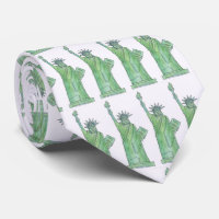 Green Lady Liberty Statue of Liberty NYC Tie