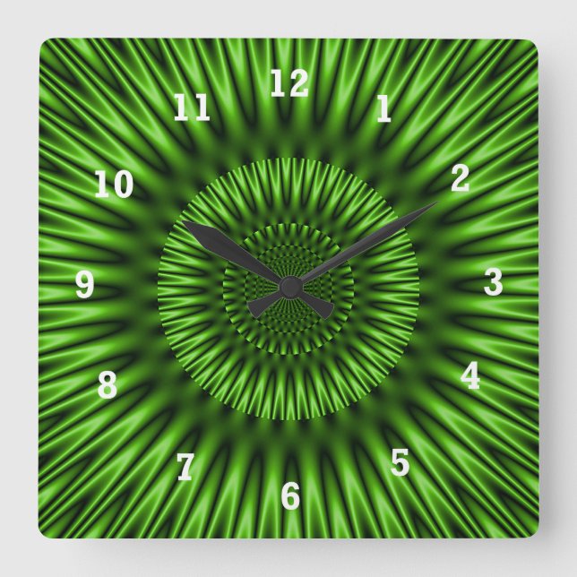Green Lagoon Square Wall Clock (Front)