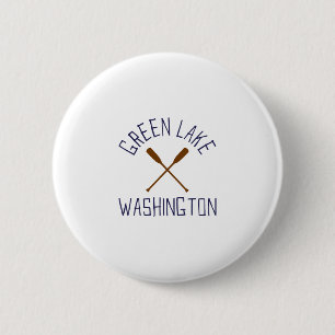 Green Lake Washington Outdoors Vintage 2 Inch Round Button