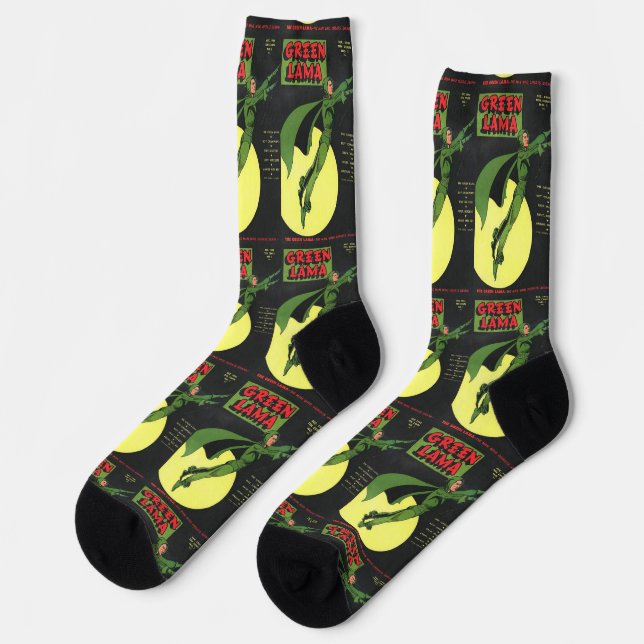 Green Lama Action Socks (Left)