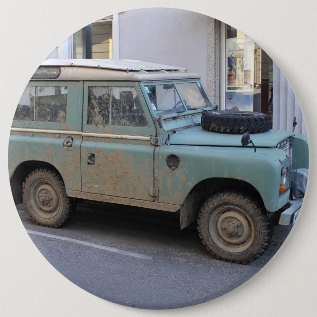 Green Land Rover 6 Inch Round Button (Front)