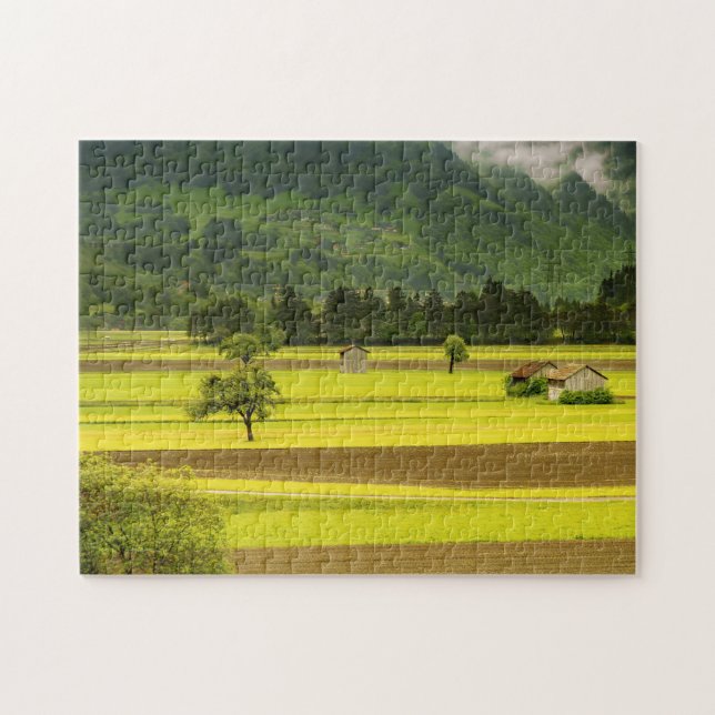 Green landscape jigsaw puzzle (Horizontal)