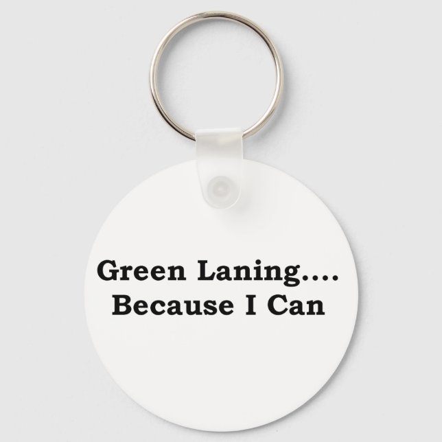 Green laning black keychain (Front)