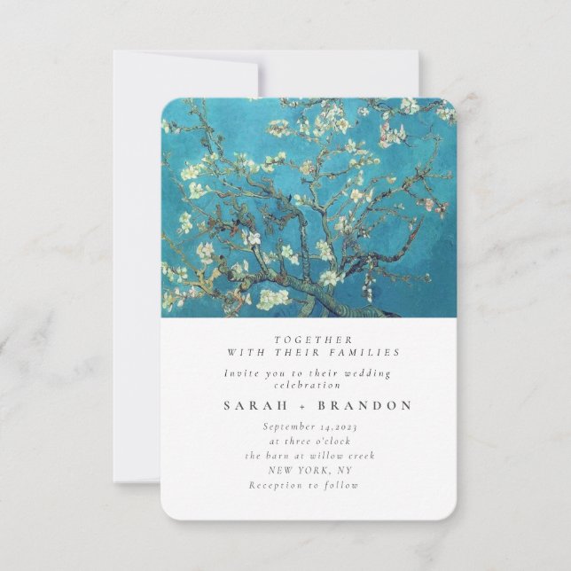 Green Lanscape Old painting wedding invitation (Front)