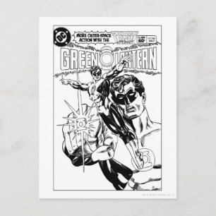 Green Lantern - Action Comic Cover, Black and Whit Postcard