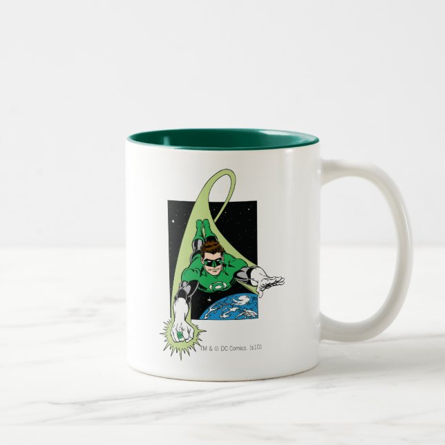 Green Lantern and Earth Two-Tone Coffee Mug (Right)