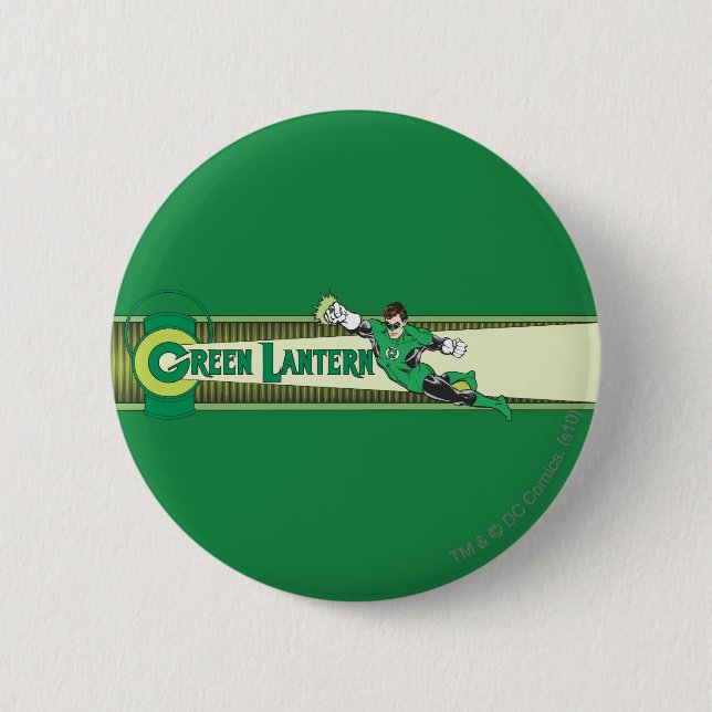 Green Lantern and Logo 2 Inch Round Button (Front)