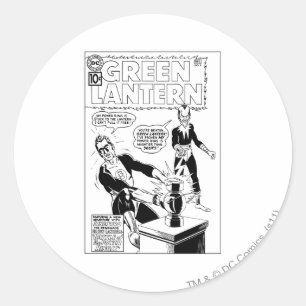 Green Lantern and Sinestro Cover, Black and White Classic Round Sticker
