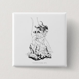 Green Lantern and Star Sapphire 2 Inch Square Button