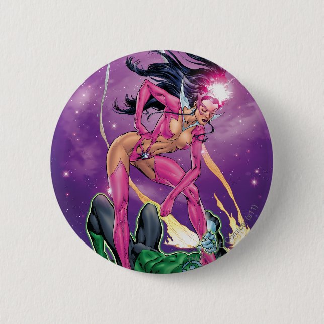 Green Lantern and Star Sapphire - Colour 2 Inch Round Button (Front)