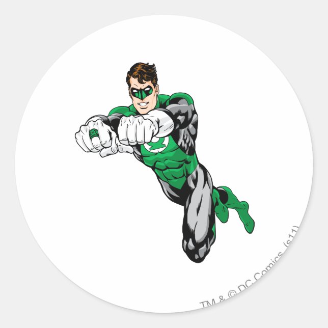 Green Lantern - Both arms forward Classic Round Sticker (Front)