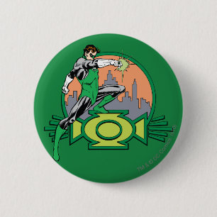 Green Lantern City Background and Logo 2 Inch Round Button
