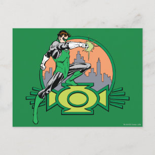 Green Lantern City Background and Logo Postcard