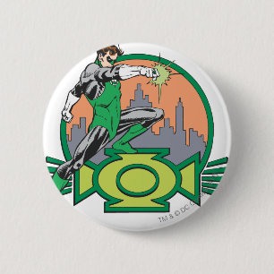 Green Lantern & Cityscape 2 Inch Round Button