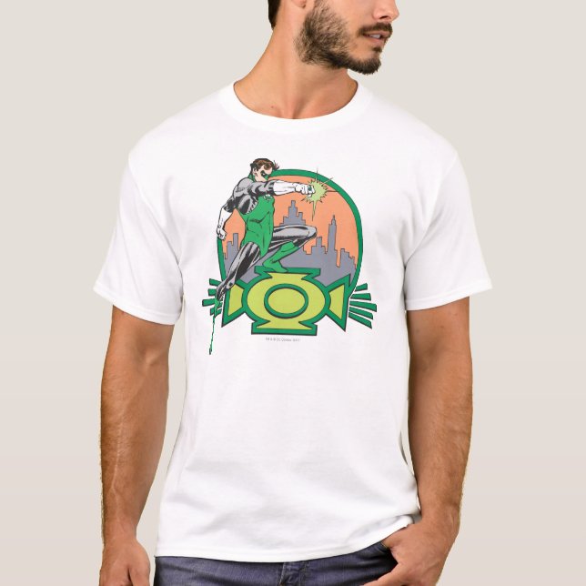 Green Lantern & Cityscape T-Shirt (Front)