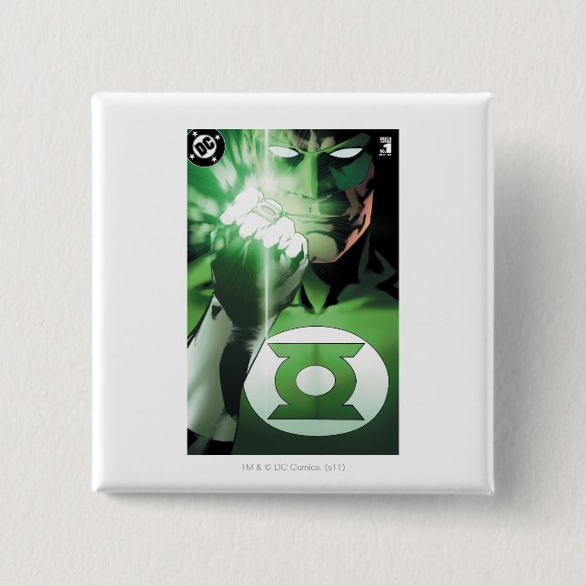 Green Lantern close up cover 2 Inch Square Button (Front)