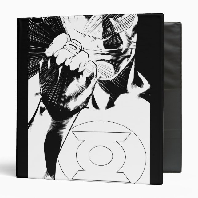 Green Lantern close up cover, Black and White Binder (Front/Inside)