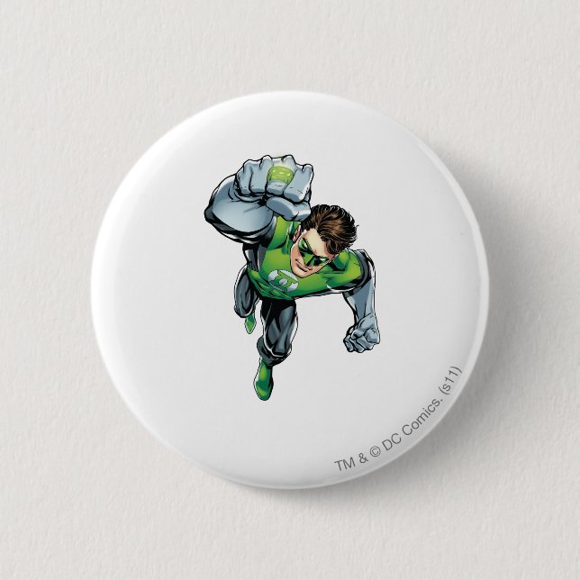 Green Lantern - Comic,  Arm Raise 2 Inch Round Button (Front)