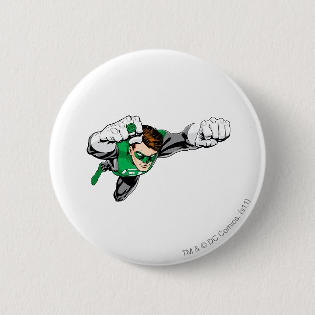 Green Lantern - Comic, Flying Right 2 Inch Round Button (Front)
